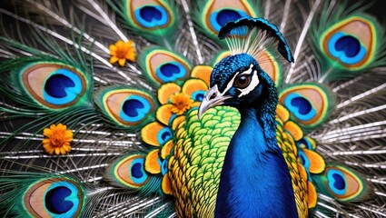 Majestic Bird with Colorful Feathers