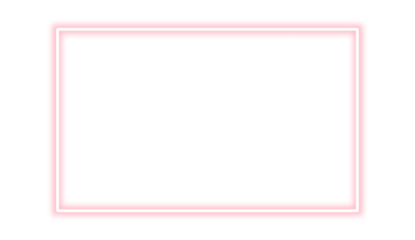 Light pink neon rectangle shape frame. Vivid glowing lavender border isolated on transparent background. Shine glow light electric purple neon sign Banner, Mockup, presentation, Design element, PNG