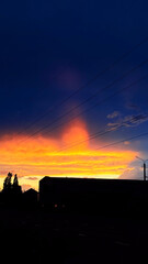 sunset and sunrise over the city