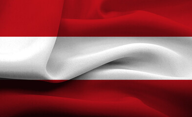 Elegant folds of red and white fabric creating a striking display