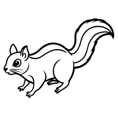 Flying squirrel line art vector