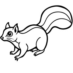 Flying squirrel line art vector