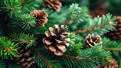 Detailed shot of vibrant pine foliage