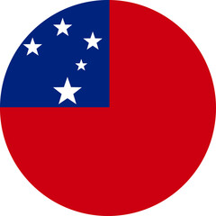 Samoa flag illustrator national of round