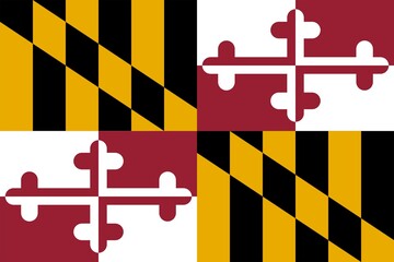 Vibrant Maryland flag showcasing unique quadrants and bold colors