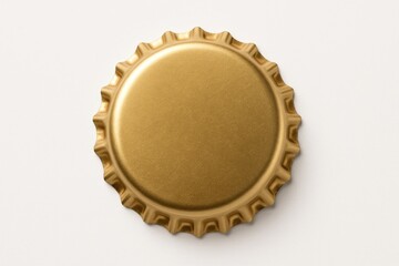 Close-up of a golden bottle lid against a white background