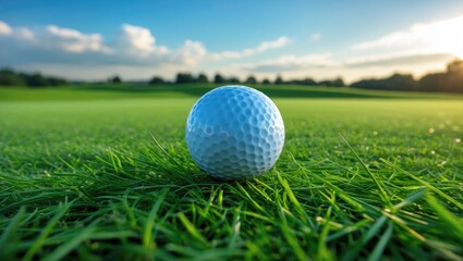 Obraz premium A tiny ball placed on vibrant grass