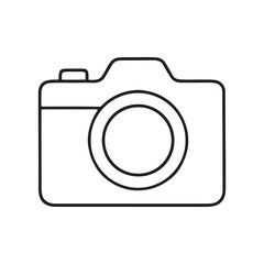 Simple outline style camera icon with rounded edges on a transparent background