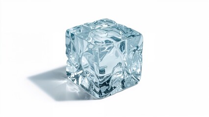 Textured icy blue block, frozen and clear, with clipping path included.
