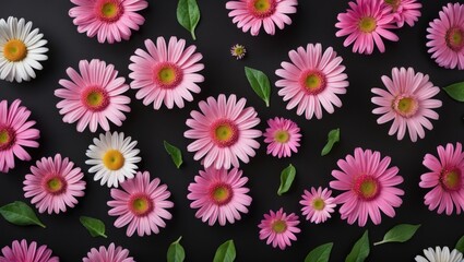 Black background featuring a solitary Gerber Daisy
