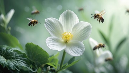 Obraz premium Flowers respond to the vibrations of bees nearby