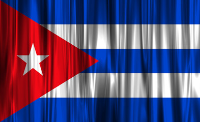 Cuban flag waving against a silky background in vibrant colors