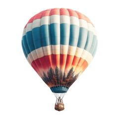 Naklejka premium Colorful hot air balloon soaring in the sky, a vibrant adventure