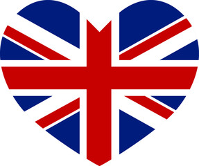 Obraz premium United Kingdom heart shaped icon flag illustrator national