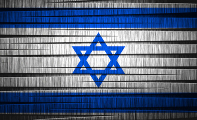 Textured Israeli flag in bold blue and silver
