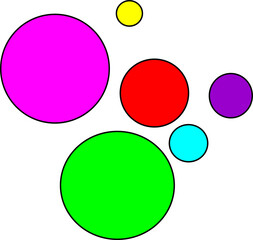 set of colorful round buttons