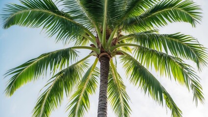 Obraz premium Isolated palm tree against a white background