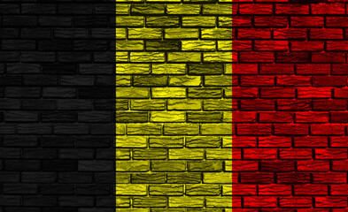 Symbolic representation of Belgium's national pride on textured wall