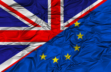 Flag representing the complex relationship between Britain and Europe