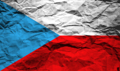 Czech flag in vibrant colors with a textured, crumpled appearance