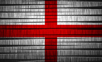 Unique artistic representation of the English flag using wood textures