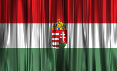 Hungarian flag waving gracefully against a vibrant backdrop