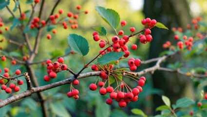 Obraz premium Fresh wild berries captured in a garden setting