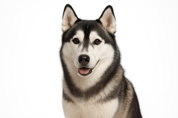 Obraz premium Siberian Husky depicted on a plain white backdrop