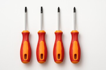Assorted screwdrivers displayed against a white background