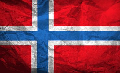 Waving flag with vibrant colors symbolizing Norwegian heritage