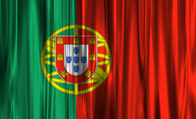 Vibrant display of the Portuguese flag waving in the breeze