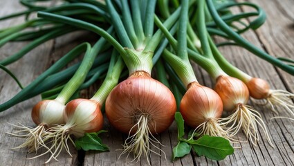 Shoots emerge from the apex of the onion