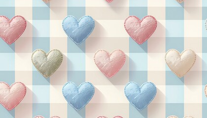 Adorable Heart Pattern Pastel Colors, Cute Hearts, Decorative Design, Valentine's Day Theme, Romantic Appeal