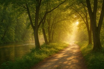 Naklejka premium A delightful moment during a warm river day