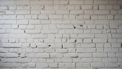 Obraz premium Old-fashioned brick wall in white featuring detailed texture