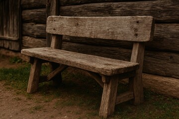 Fototapeta premium Textured wooden seating piece