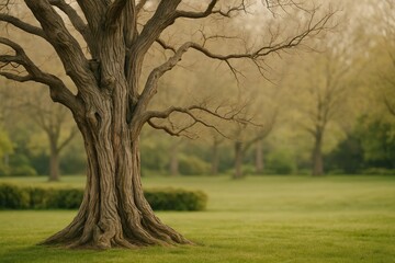 Timeworn tree anticipating the arrival of spring