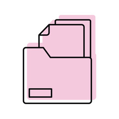 Document  color shadow thinline icon , vector, pixel perfect, illustrator file 

