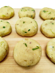 Uncooked Indonesian Potato Patties Perkedel