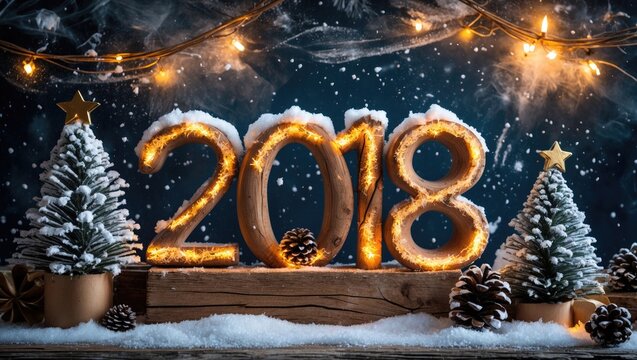 Country-Inspired 2018 New Year Celebration with Organic Wallpaper