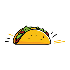 vector illustration of a taco