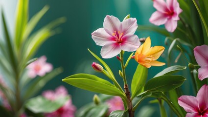 Beautiful new flower emerging in nature