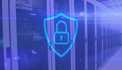 Server room security.  Abstract graphic