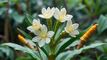 Obraz premium Light yellow flower from the turmeric plant