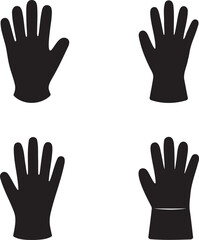 Obraz premium Set of Glove silhouette vector illustration isolated On Transparent Background