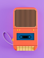 cassette retro recorder bright top