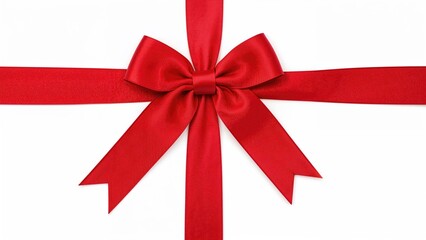 Vibrant red sash with a bow knot and extended tails