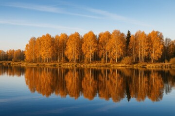 Obraz premium Digital image showcasing tree reflections on water surface