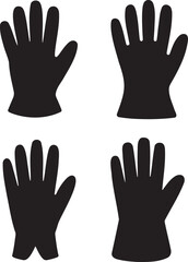 Fototapeta premium Set of Glove silhouette vector illustration isolated On Transparent Background