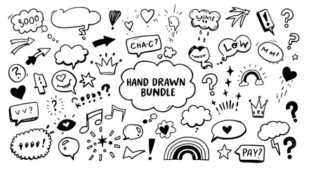 hand drawn doodle speech bubbles